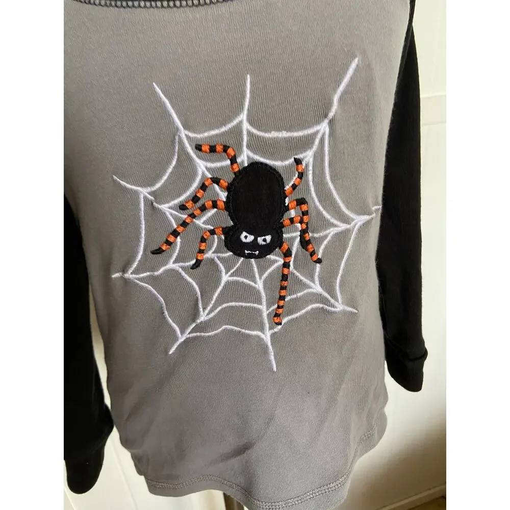 Gymboree Unisex Pajamas Sz 4 Spiderweb Halloween Shop Gymmies‎ PJs Gray Black